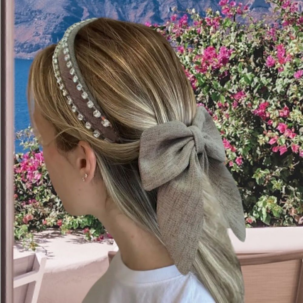 EMBELLISHED HAIR ACCESSORY SET HEADBAND AND BOW